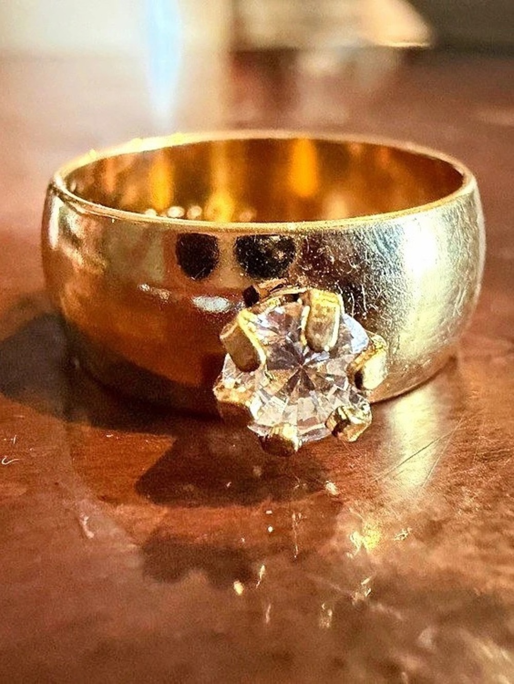 Gold filled 18k Solitaire Ring